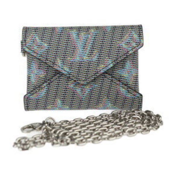 Louis Vuitton Case Necklace calf blue multicolor Pop pendant chain LV - Picture 1 of 9